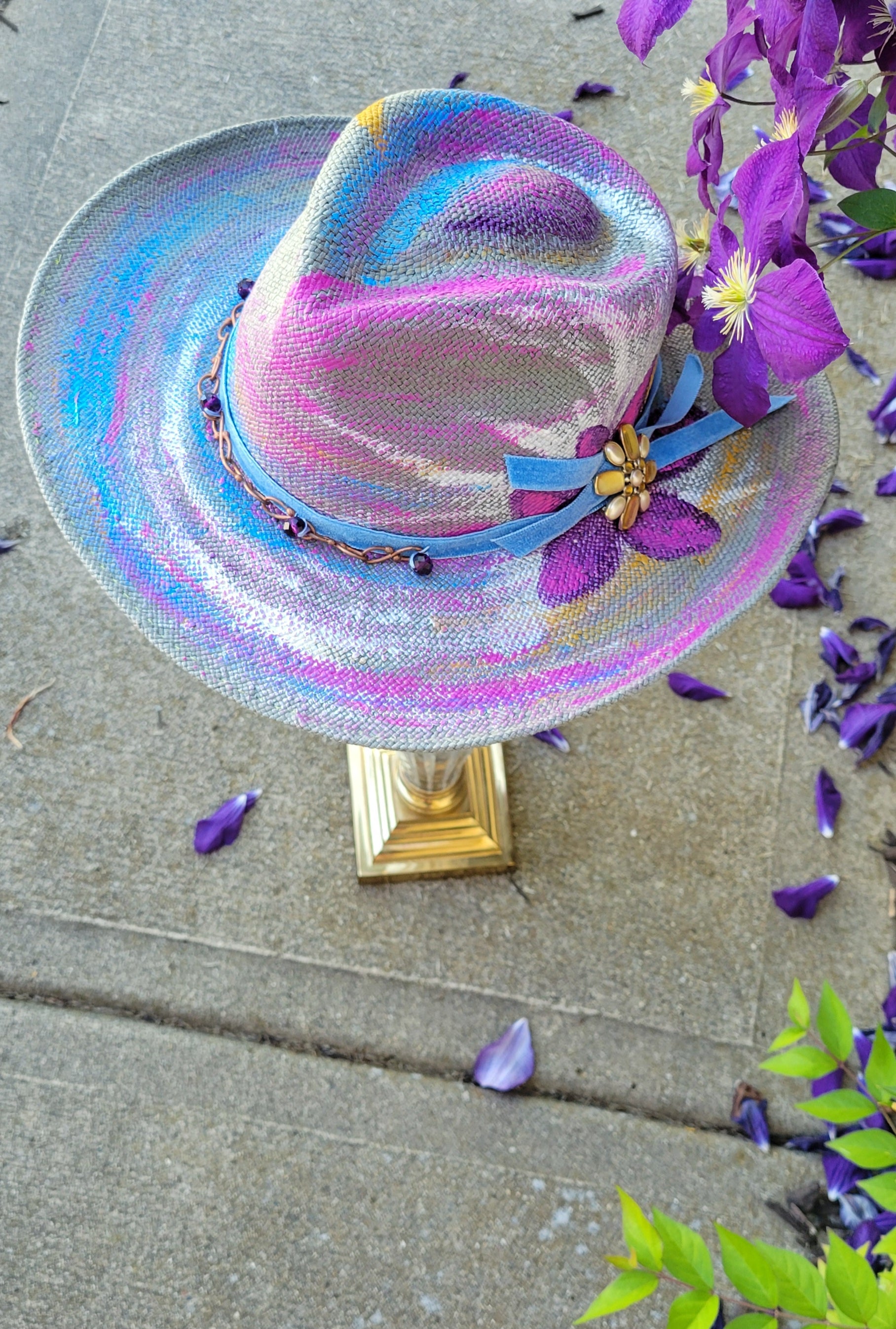 Amethyst and Blue Summer Fedora