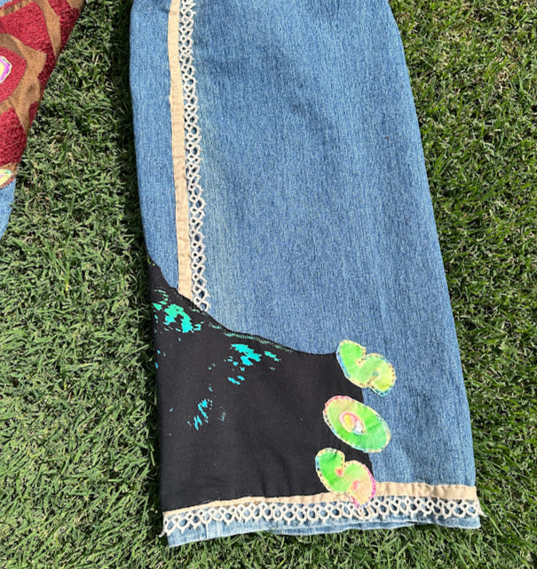Miss Deb Handstitched Boho-Hippie Jeans