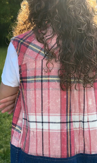 The 'Addie' Pink Flannel Duster