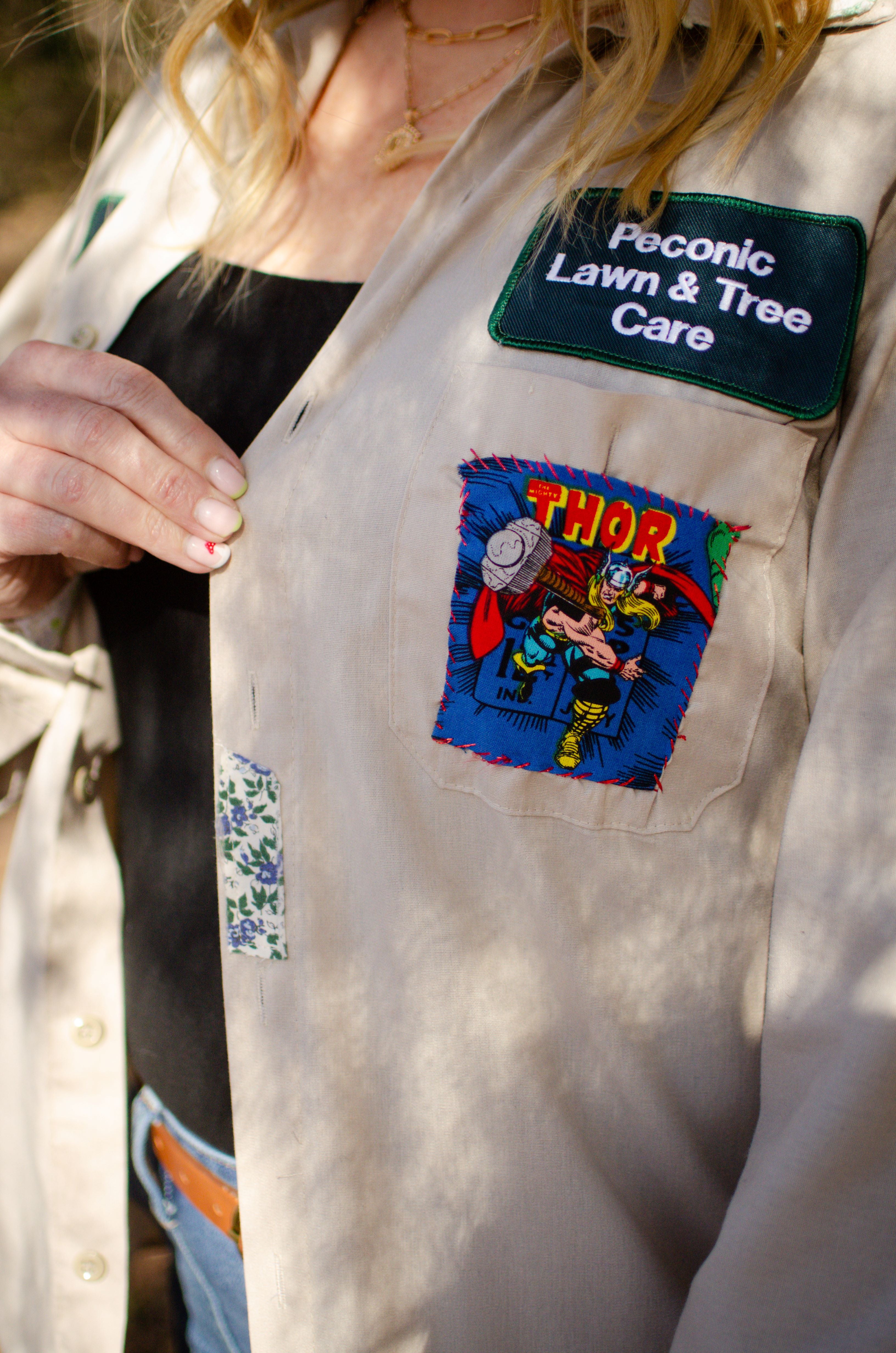 "My Hero" Button up cotton shirt