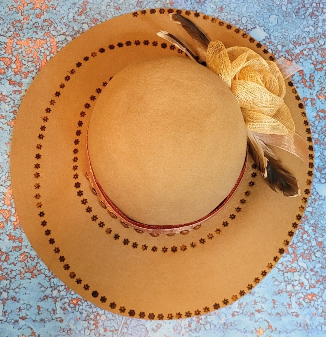 Restyled Carmel Rose Hat