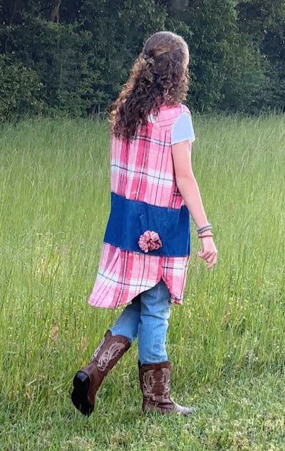 The 'Addie' Pink Flannel Duster