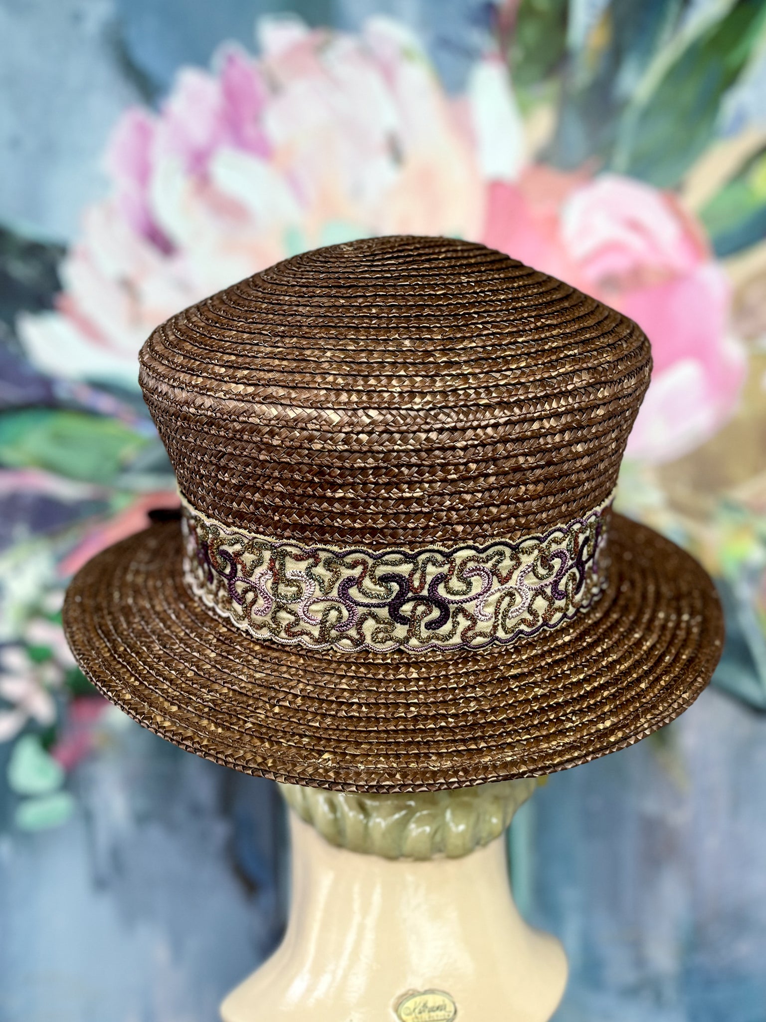 “Cocoa Rose” Vintage Summer Straw Hat