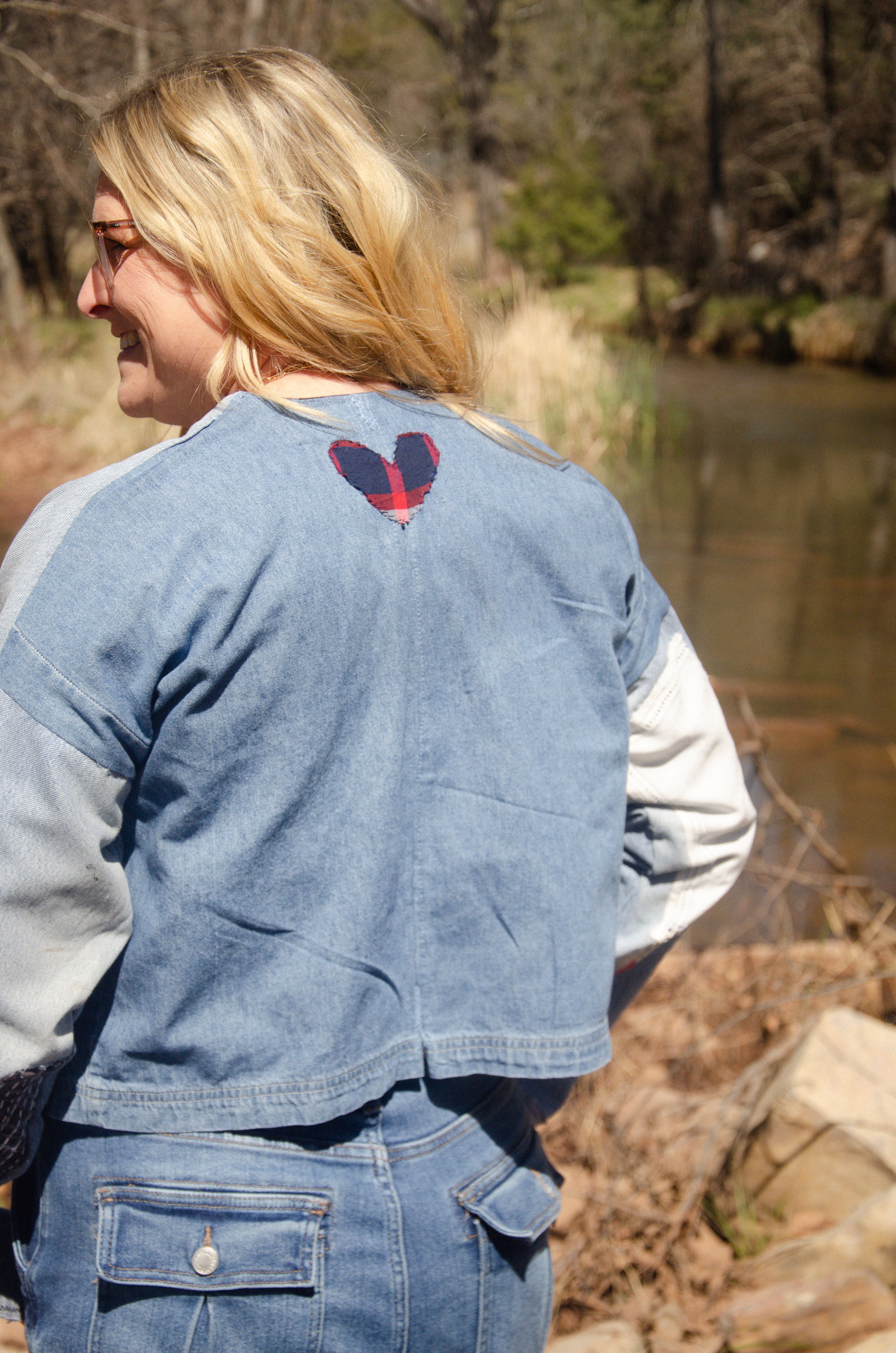 "Gimme your Levi's" Up-cycled crop cardi