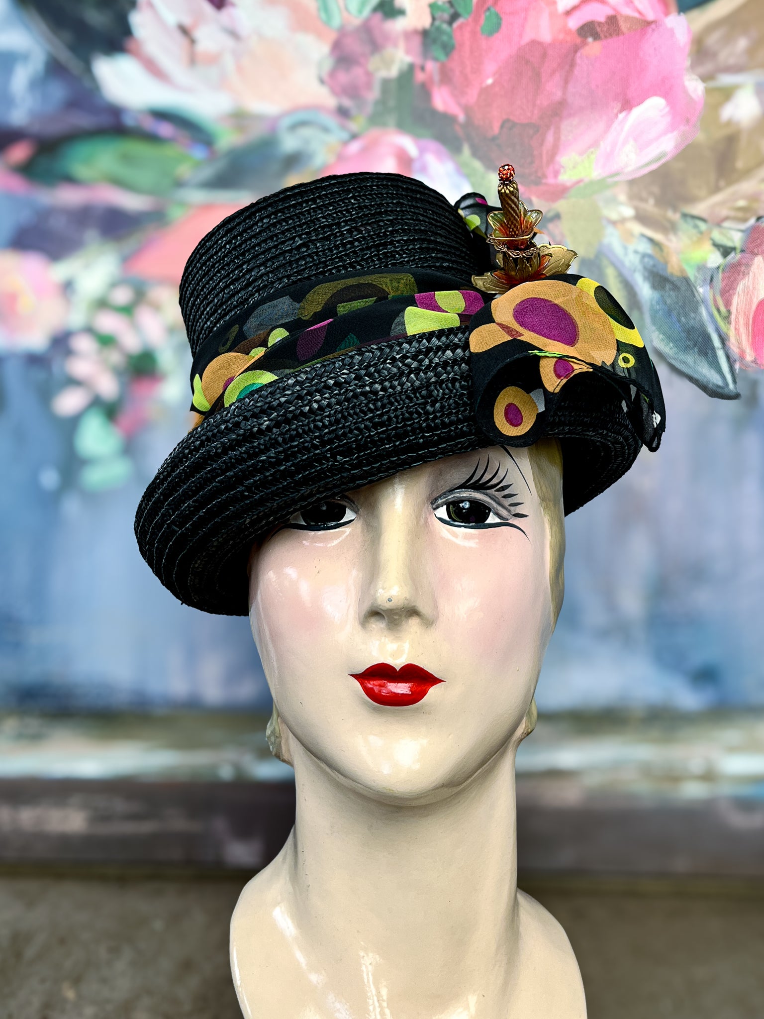 “Office Party” Vintage Straw Hat
