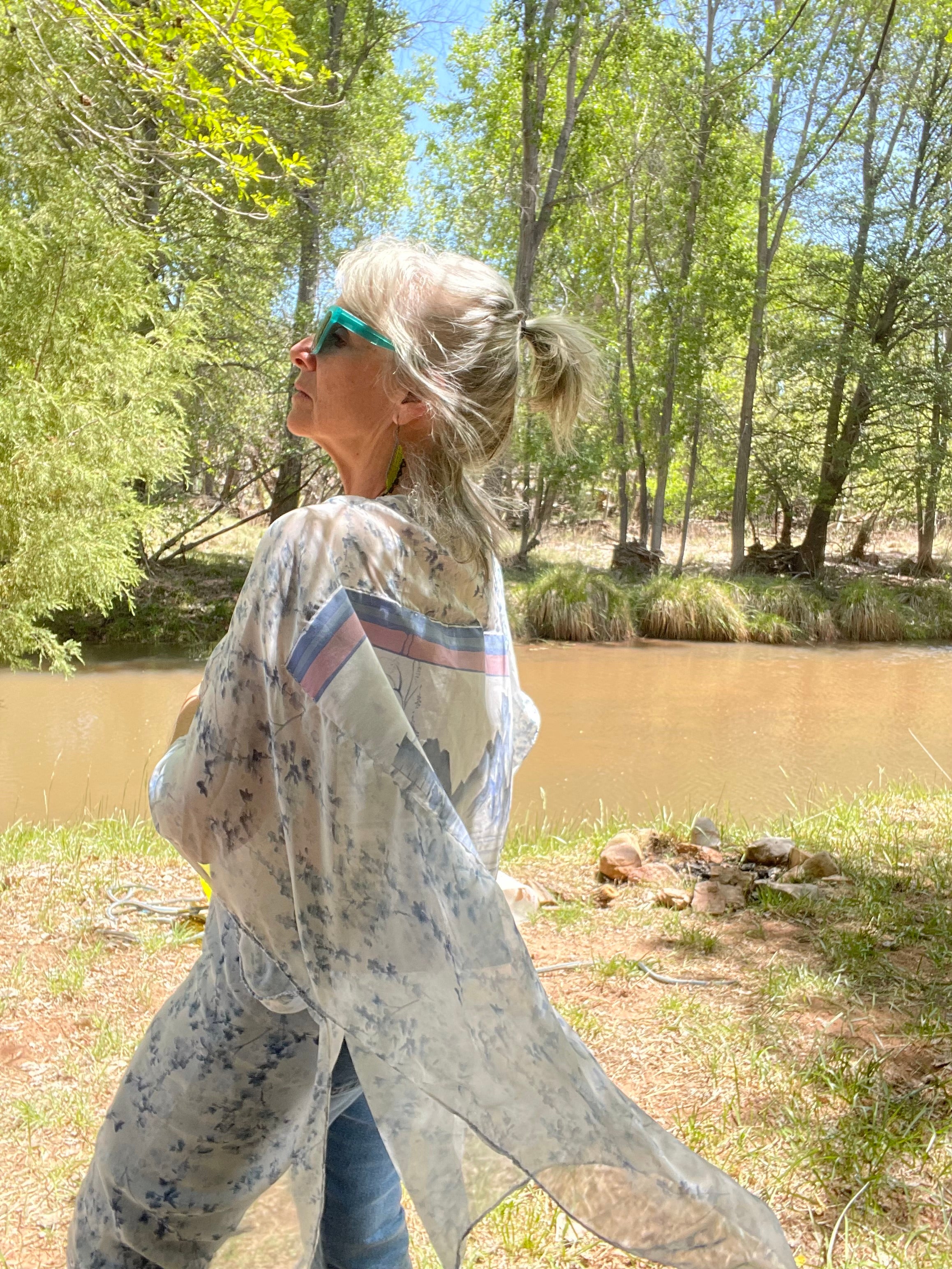 Cherry blossom blues kimono
