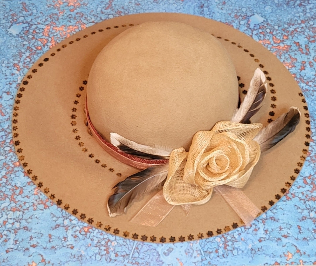 Restyled Carmel Rose Hat