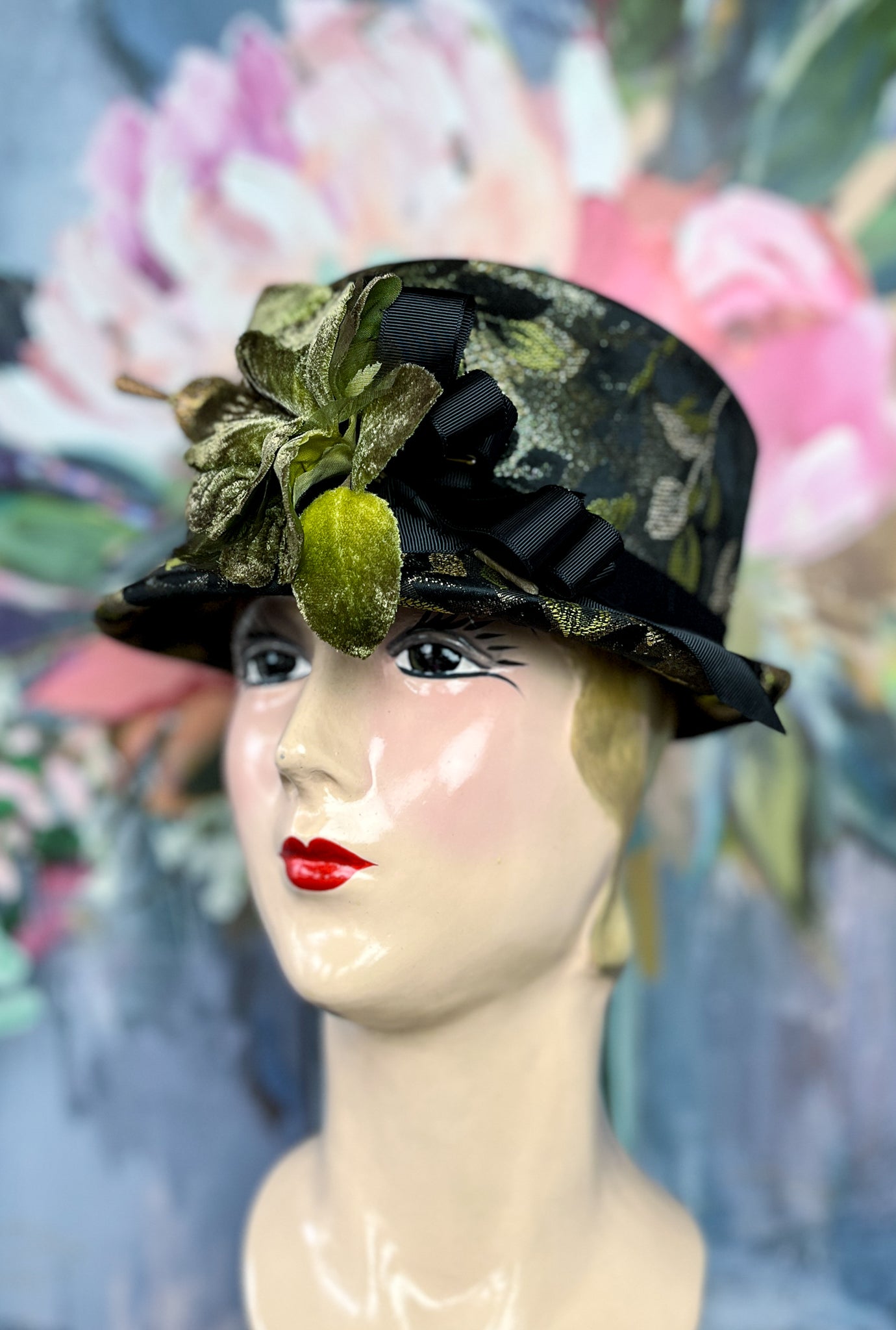 “Evening Gala” Vintage Damask Fabric Hat