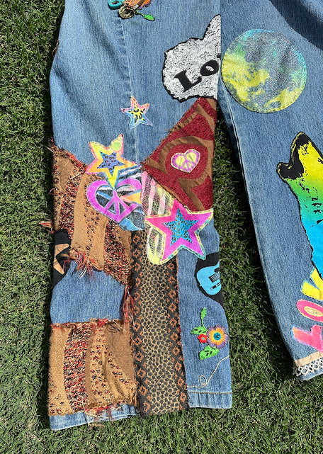 Miss Deb Handstitched Boho-Hippie Jeans