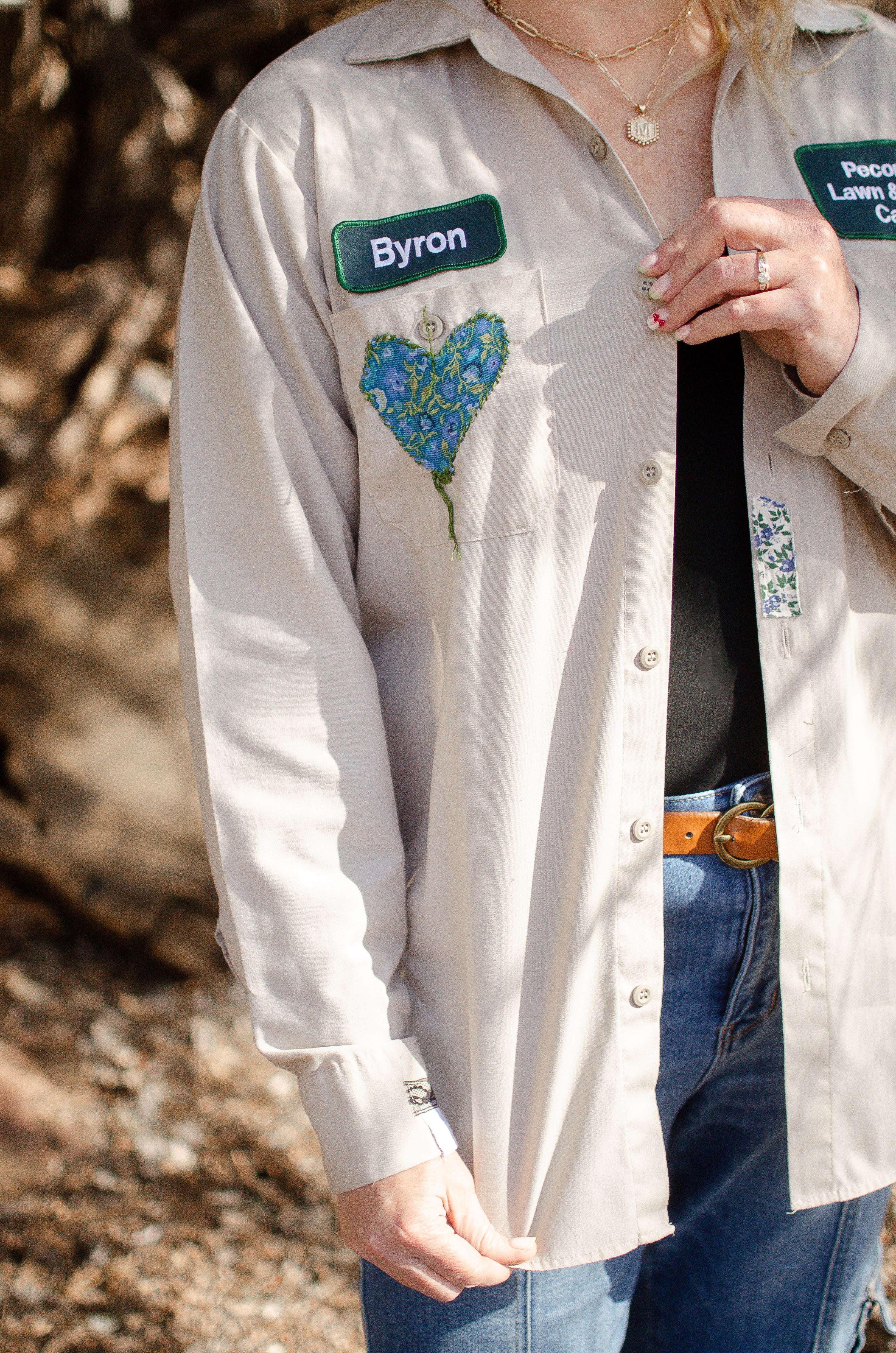 "My Hero" Button up cotton shirt