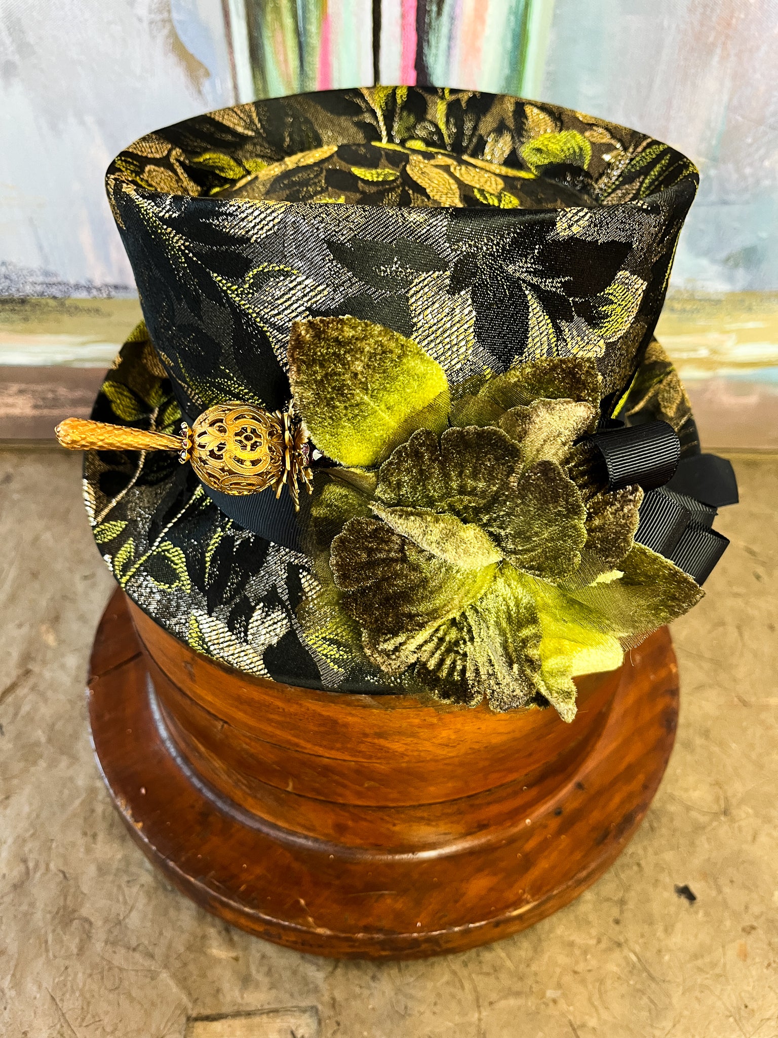 “Evening Gala” Vintage Damask Fabric Hat