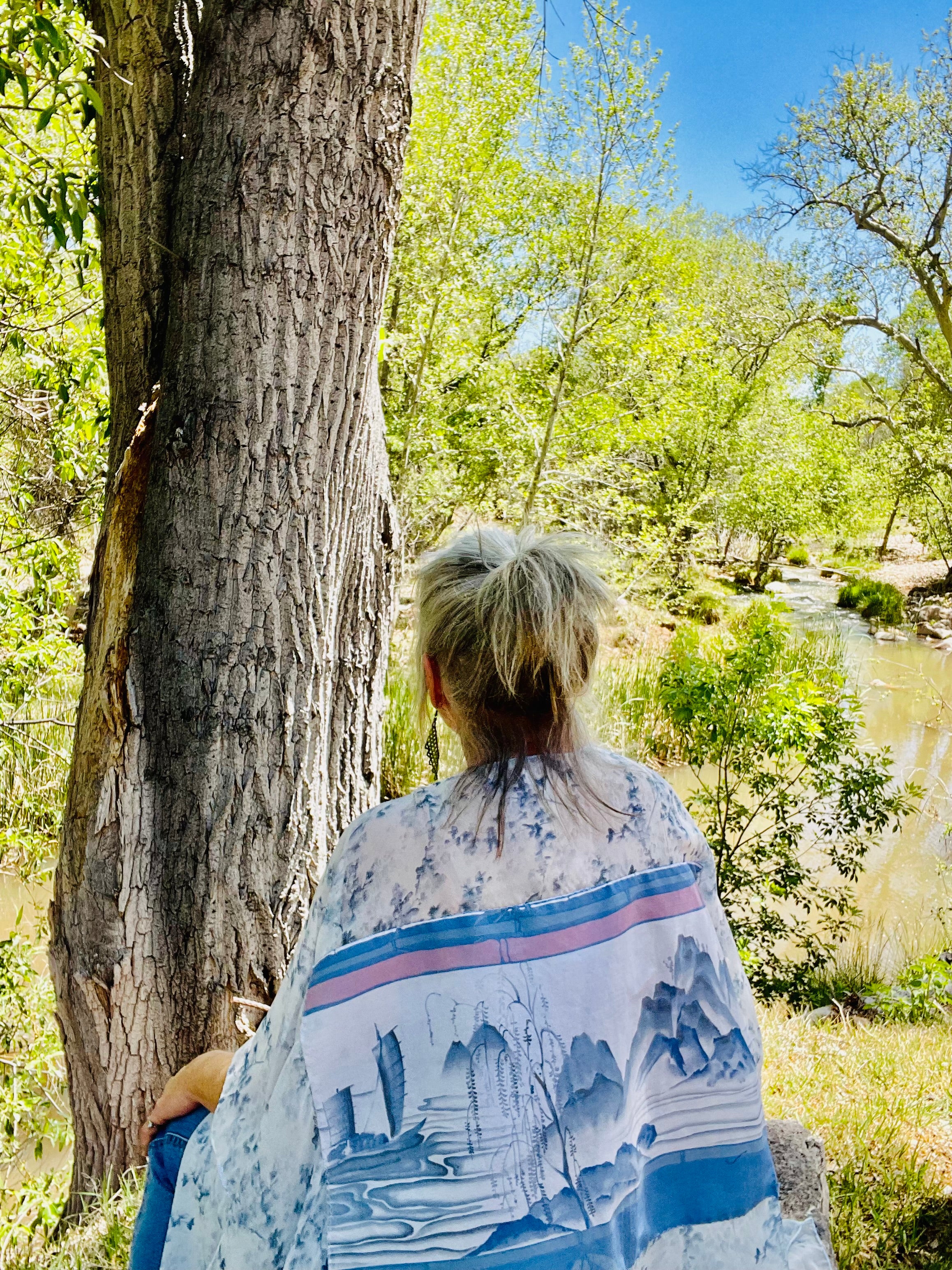 Cherry blossom blues kimono