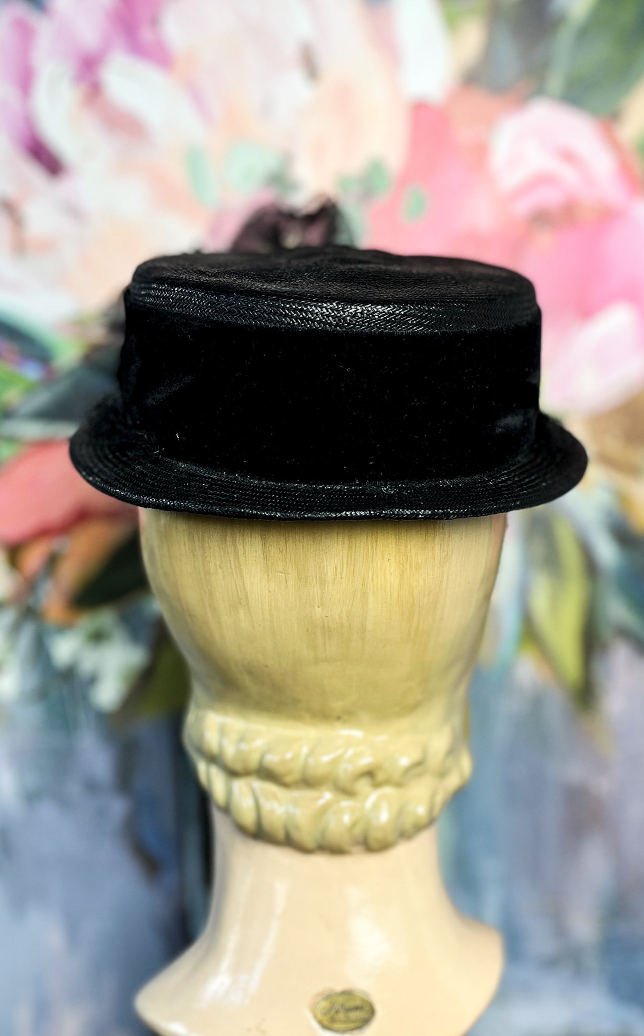 “Midnight Iris” Vintage Summer Hat