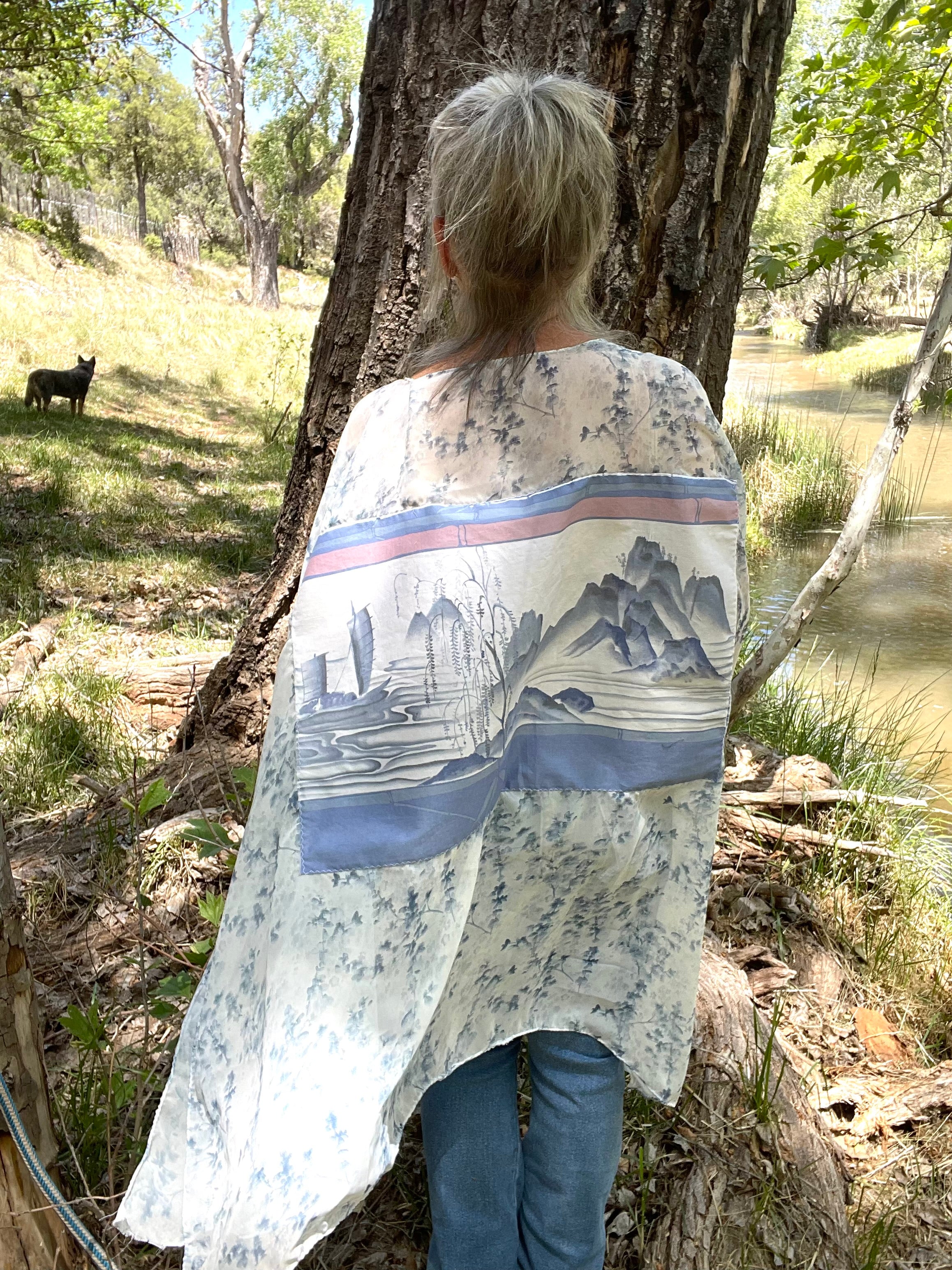 Cherry blossom blues kimono