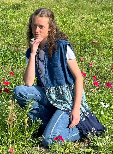 'Madison' Floral Denim Duster