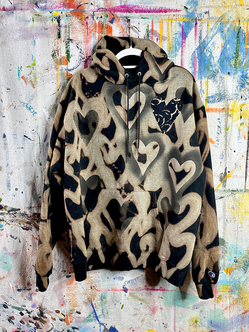 Heart Hoodie Black