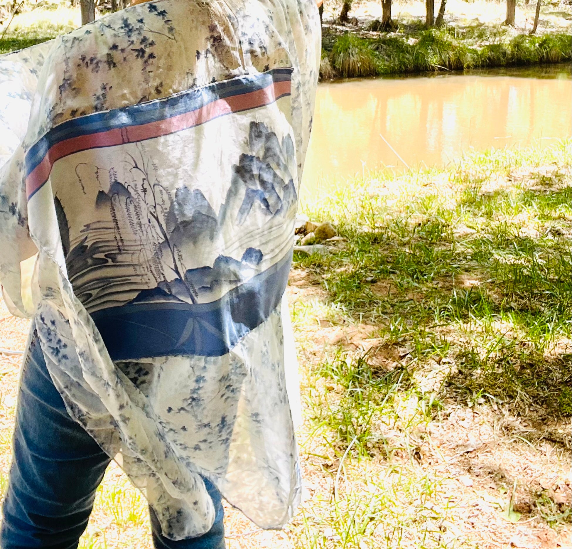 Cherry blossom blues kimono