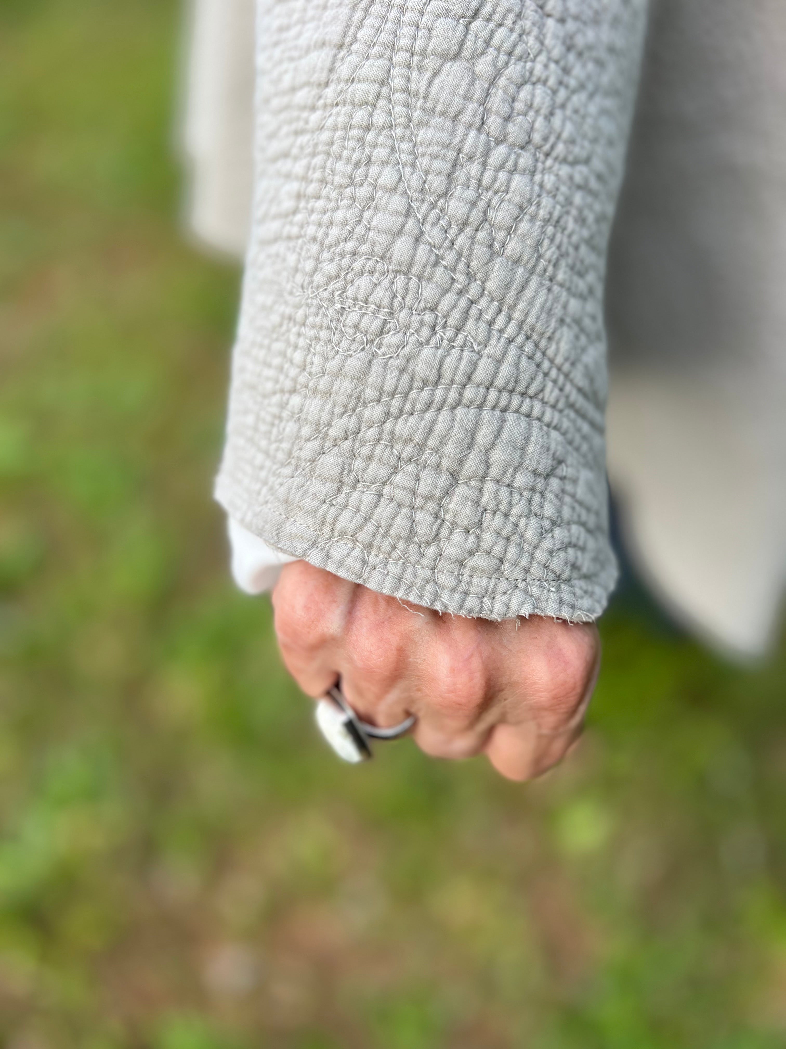 Quilted Patchwork Hooded Poncho
