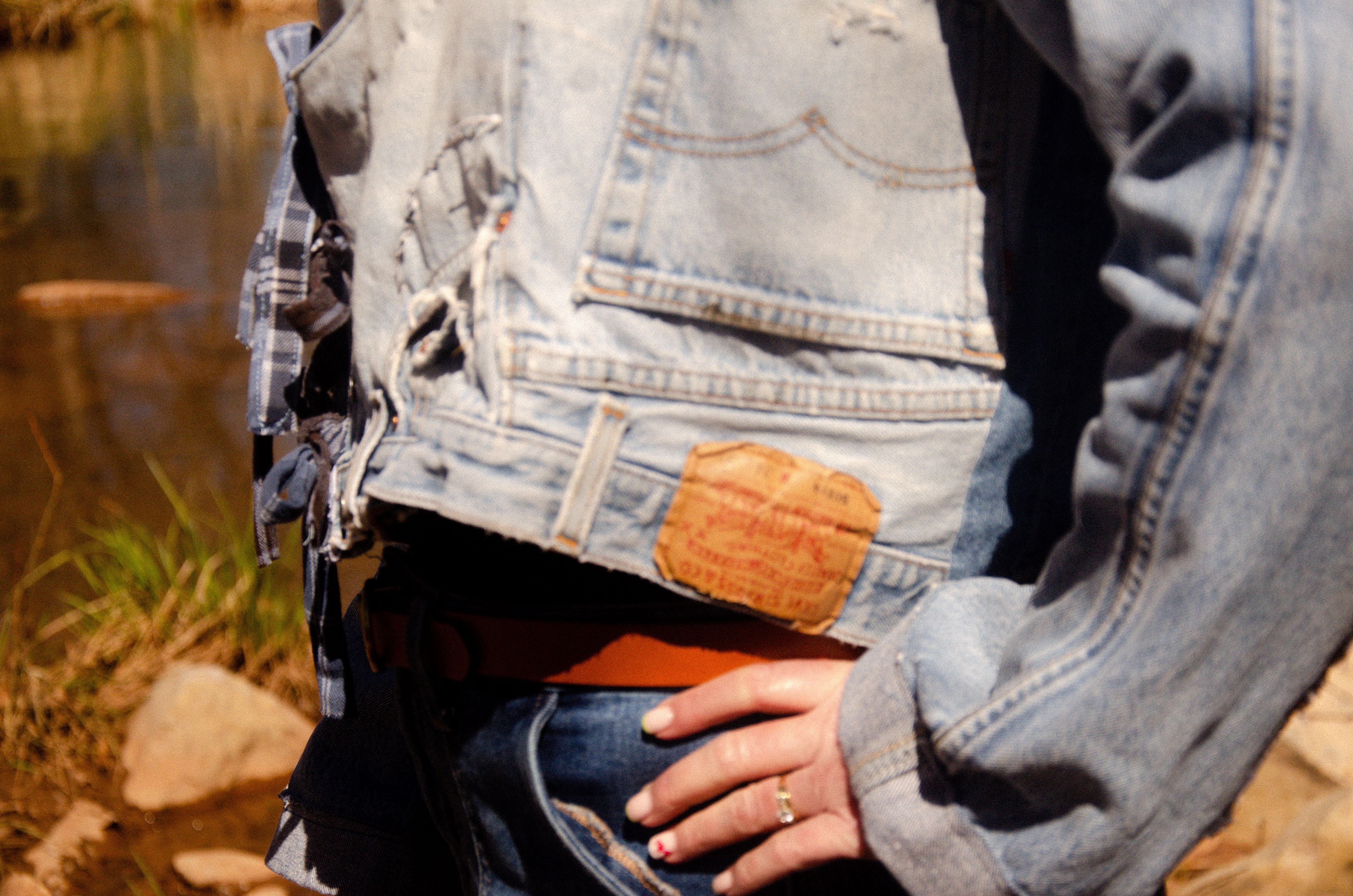 "Gimme your Levi's" Up-cycled crop cardi