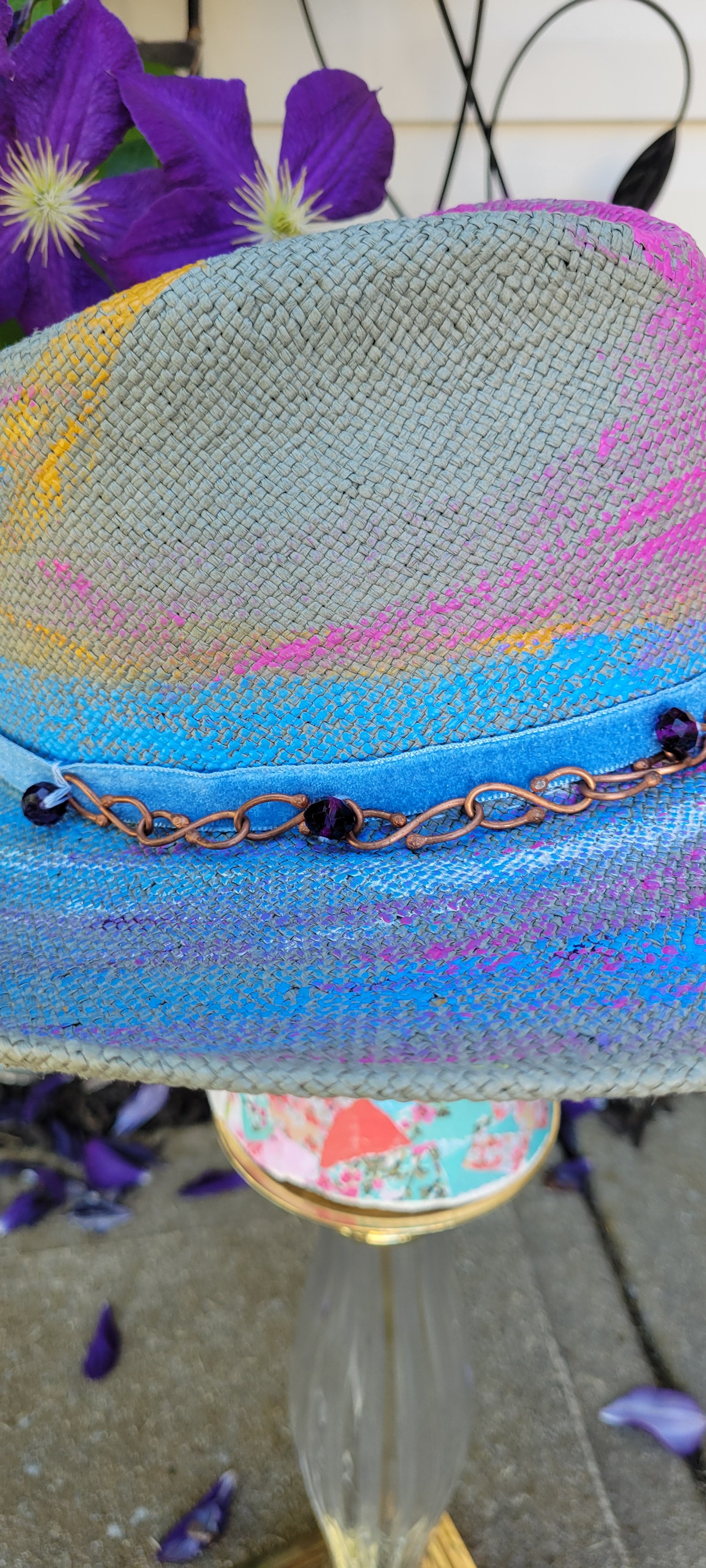 Amethyst and Blue Summer Fedora