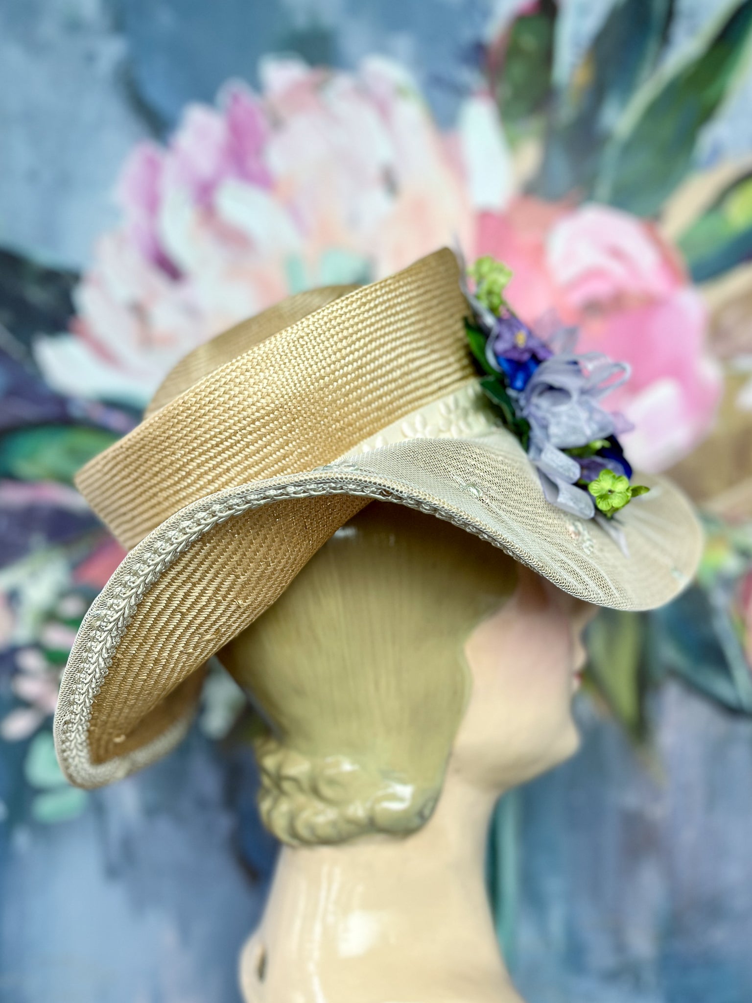 “Lavender and Lace” Vintage Summer Hat