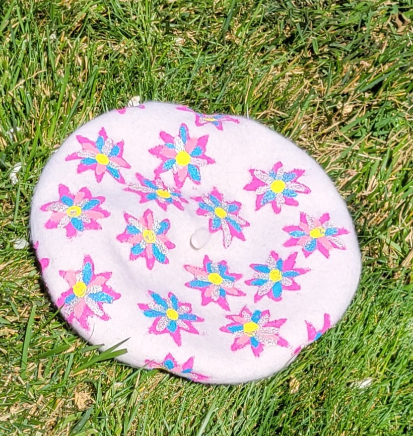Handpainted Wool Beret