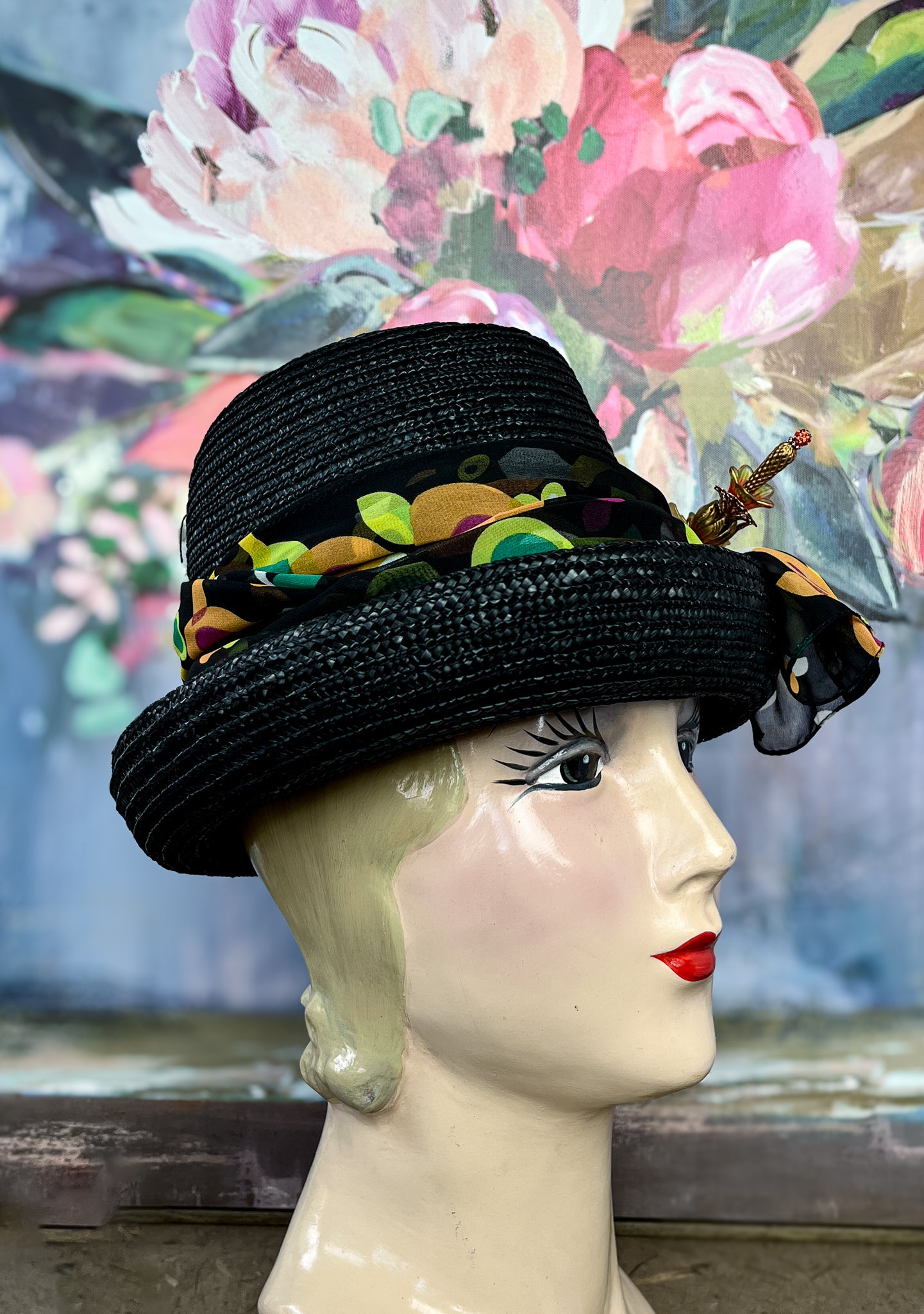 “Office Party” Vintage Straw Hat