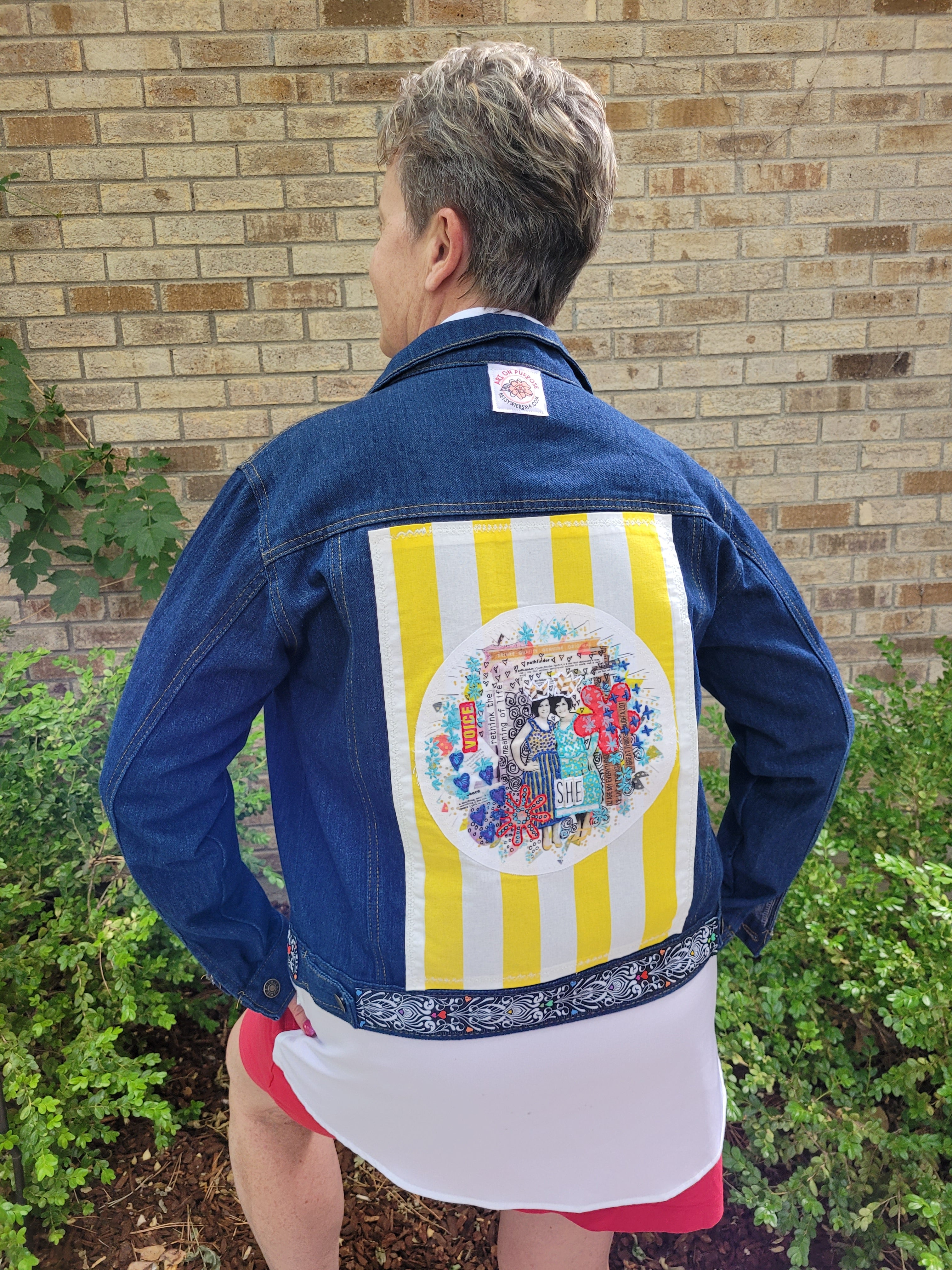 SHE One of a Kind Embroidered Jean Jacket