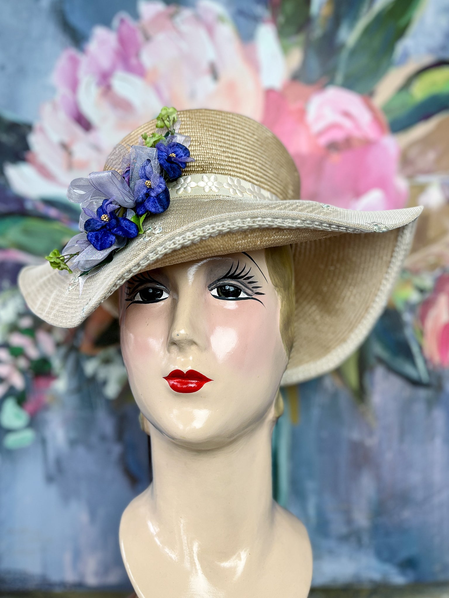 “Lavender and Lace” Vintage Summer Hat