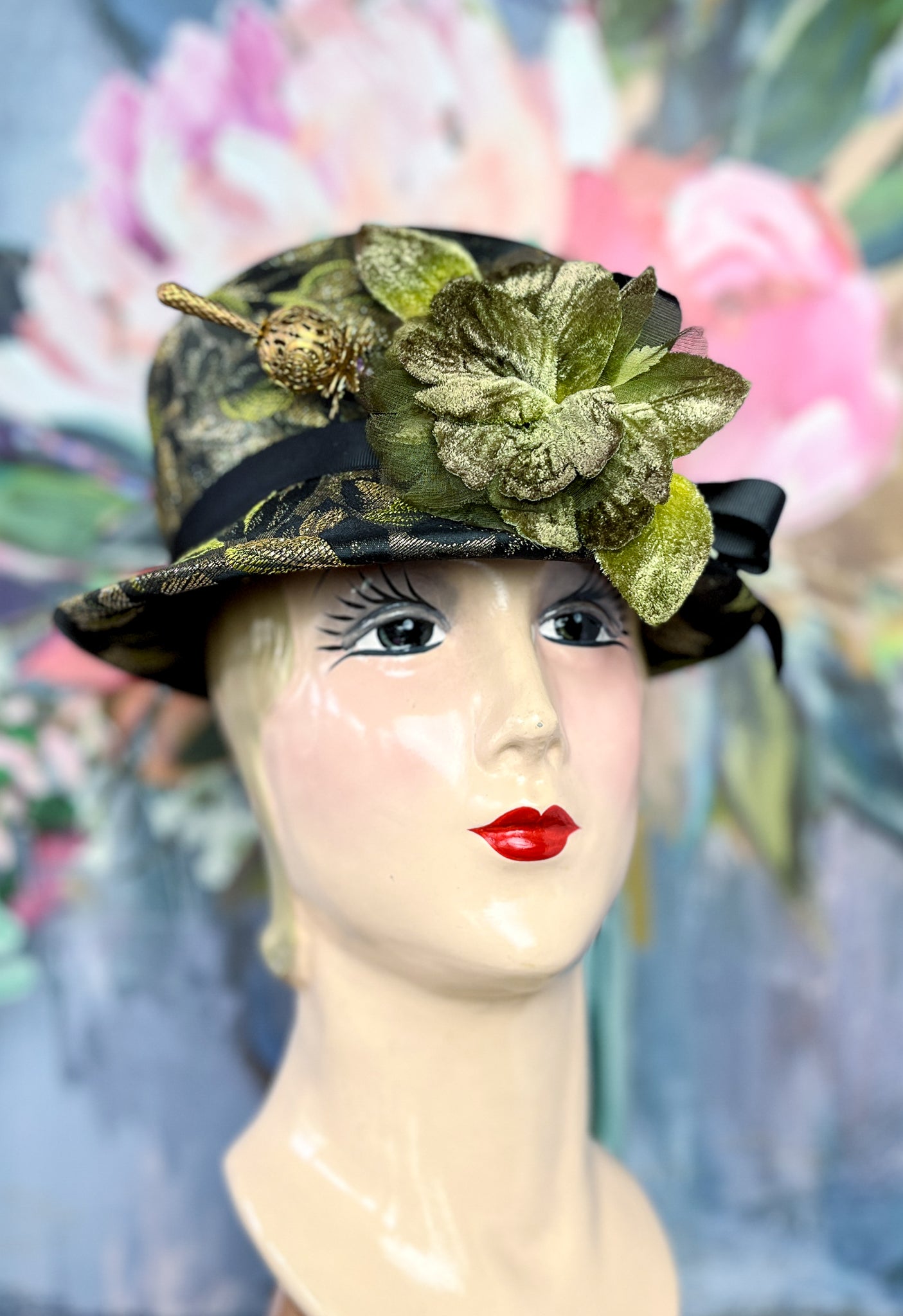 “Evening Gala” Vintage Damask Fabric Hat