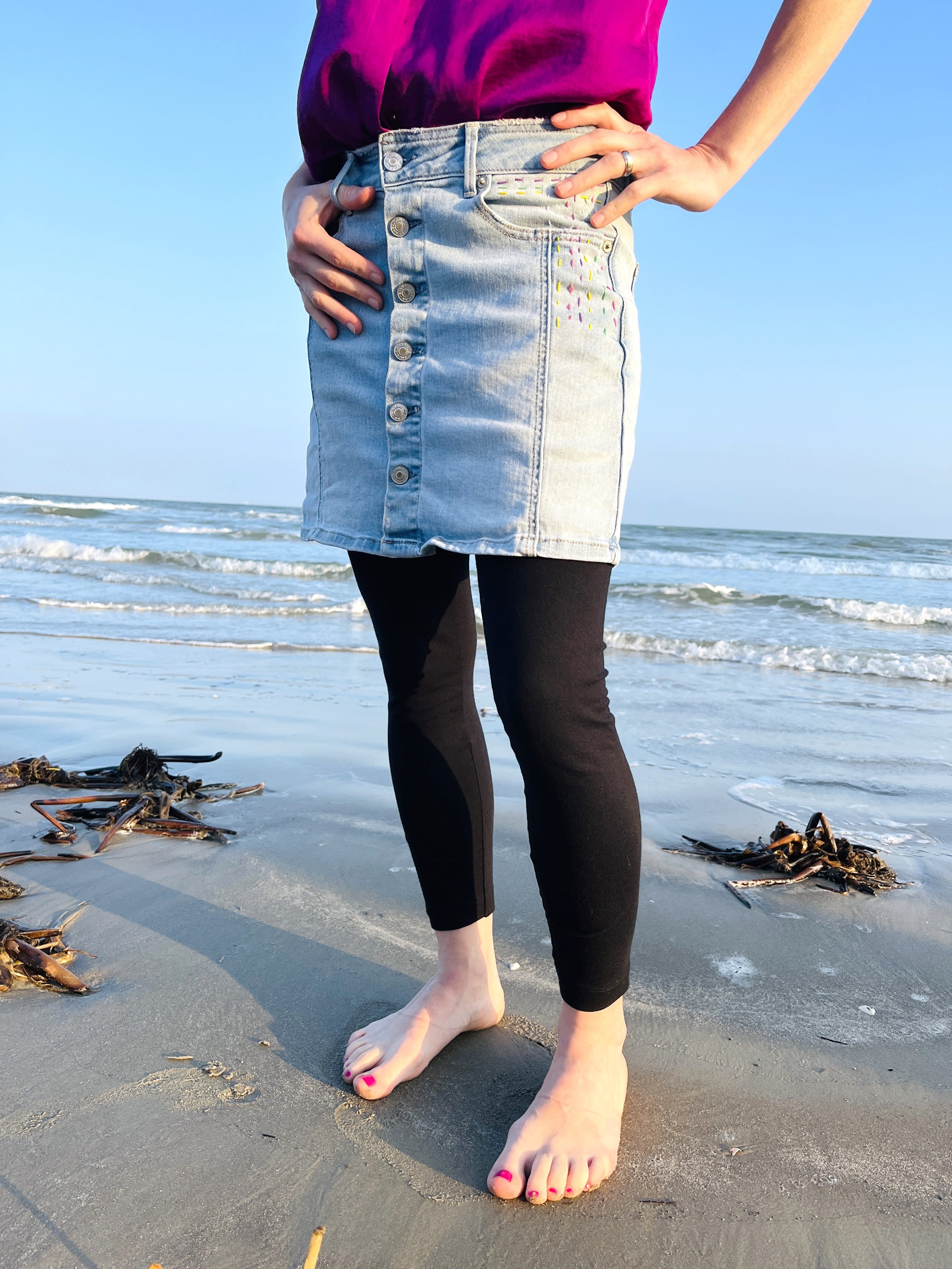 Upcycled jean fashion skirt