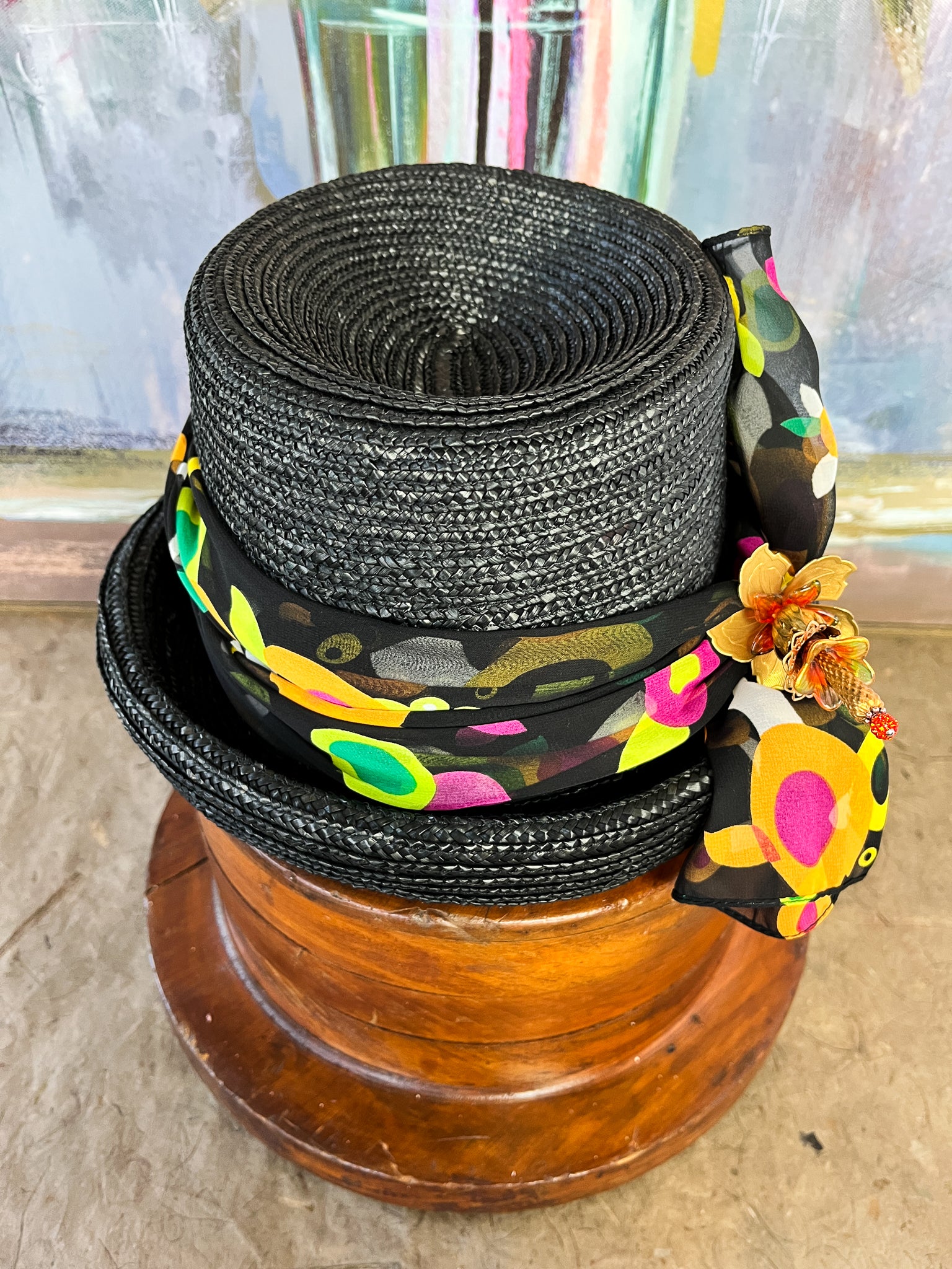 “Office Party” Vintage Straw Hat