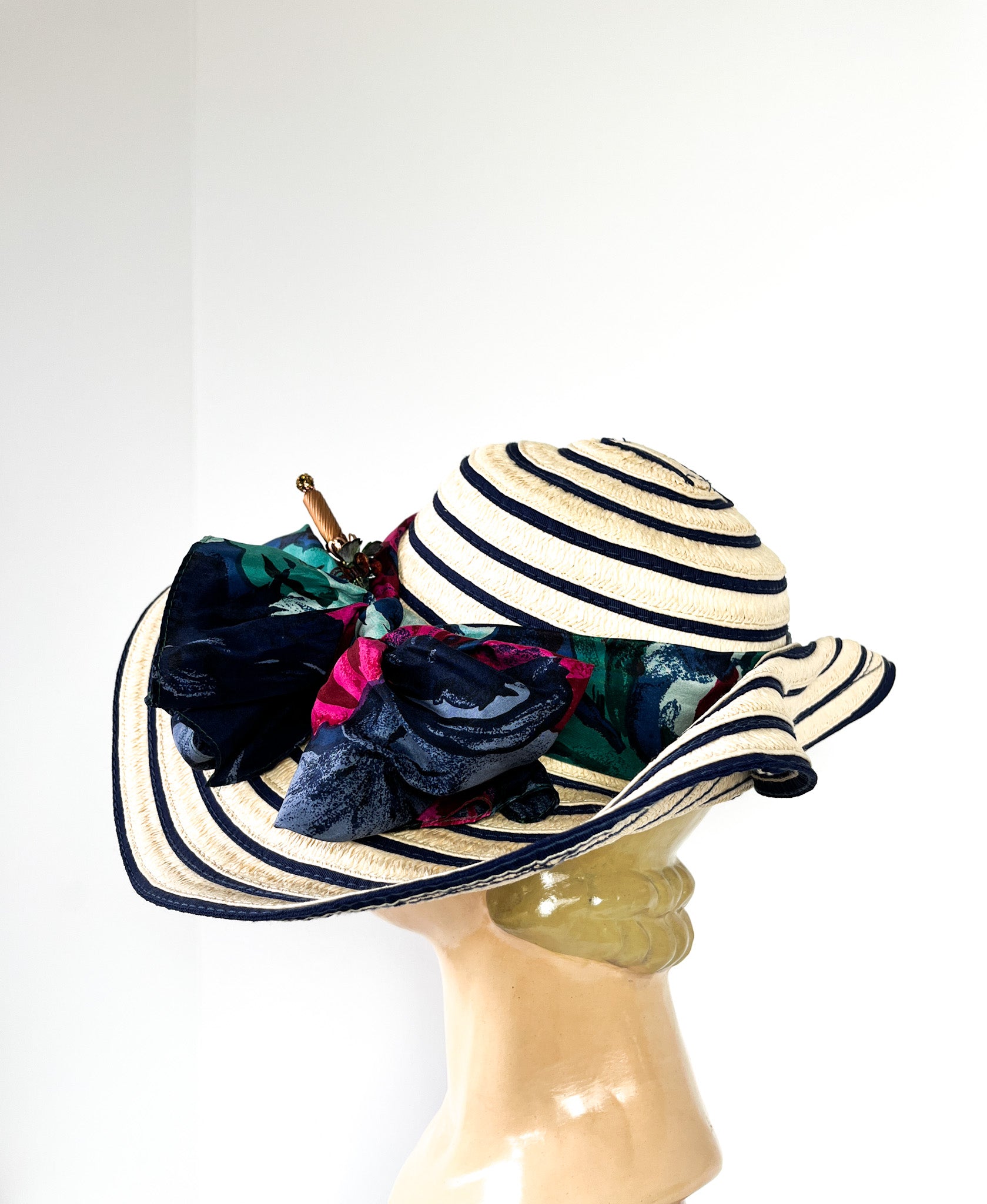 Summer Soiree Fabric and Straw Hat