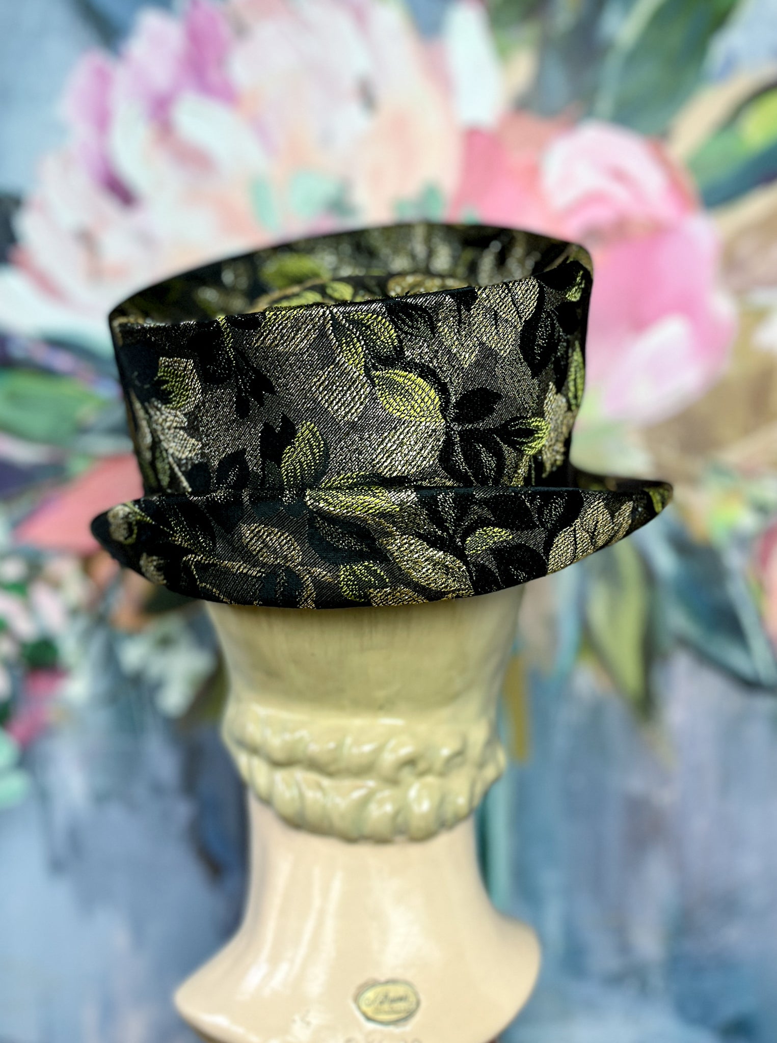 “Evening Gala” Vintage Damask Fabric Hat